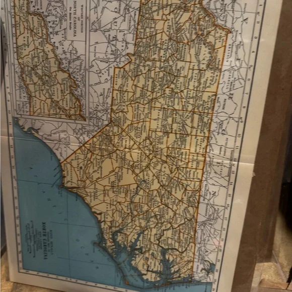 Wall Art - Vintage North Carolina Georgia and Florida Map Prints (set of 3) - Picture 11 of 12